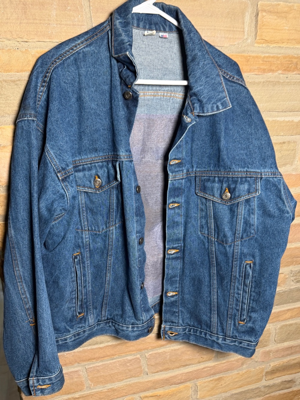 Vintage Embroidered Blue Denim Jacket – Clinton '92 Democrats size L - Picture 3 of 9